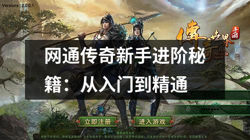网通传奇新手进阶秘籍：从入门到精通